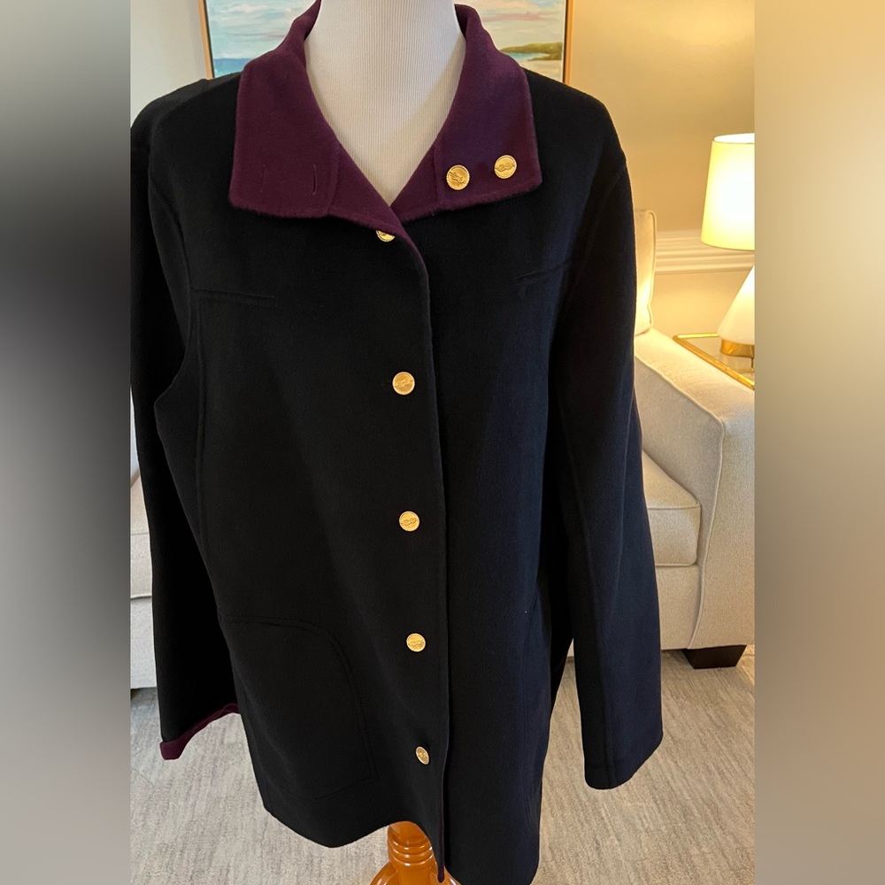 St John Sport Angora Cashmere Coat Reversible